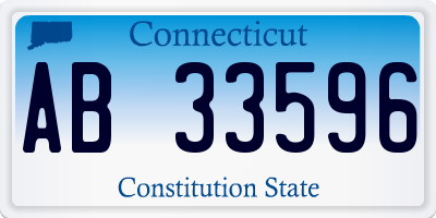 CT license plate AB33596