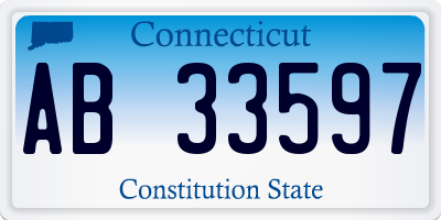 CT license plate AB33597
