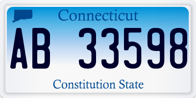 CT license plate AB33598