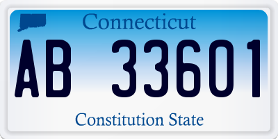 CT license plate AB33601