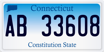CT license plate AB33608