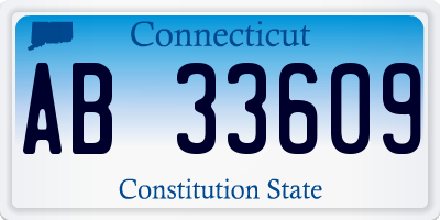 CT license plate AB33609