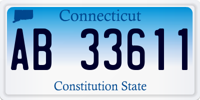 CT license plate AB33611