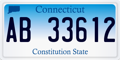 CT license plate AB33612