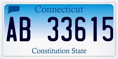 CT license plate AB33615