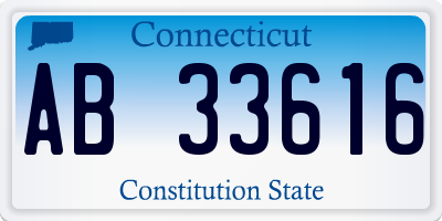 CT license plate AB33616