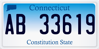 CT license plate AB33619