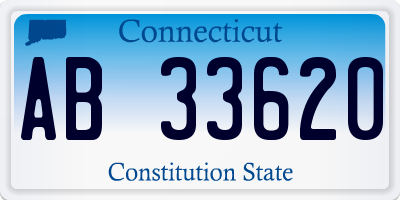 CT license plate AB33620