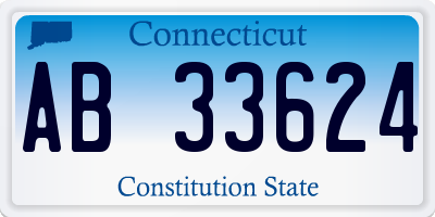 CT license plate AB33624