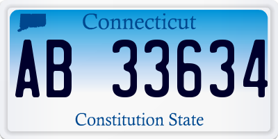 CT license plate AB33634