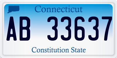 CT license plate AB33637