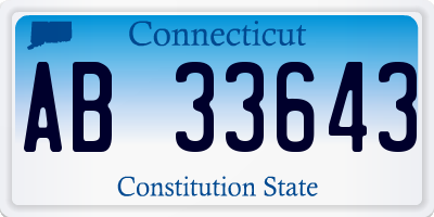 CT license plate AB33643