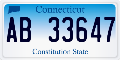 CT license plate AB33647