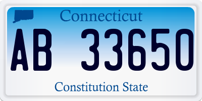 CT license plate AB33650