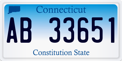 CT license plate AB33651