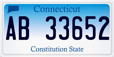 CT license plate AB33652