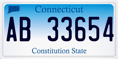 CT license plate AB33654