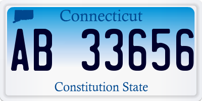 CT license plate AB33656