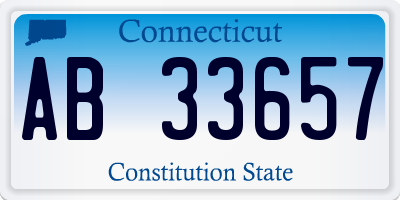 CT license plate AB33657