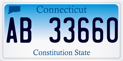 CT license plate AB33660