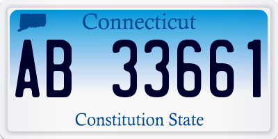 CT license plate AB33661