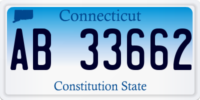 CT license plate AB33662