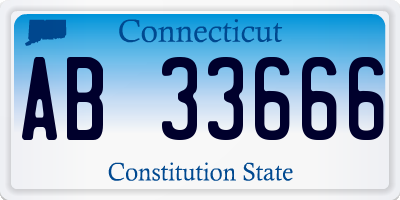 CT license plate AB33666