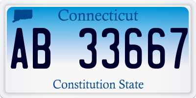 CT license plate AB33667