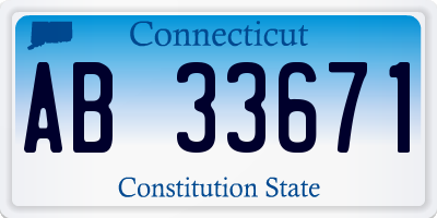 CT license plate AB33671