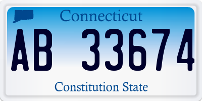 CT license plate AB33674