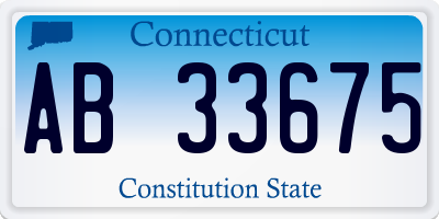 CT license plate AB33675