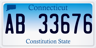 CT license plate AB33676