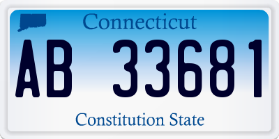 CT license plate AB33681