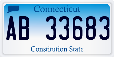 CT license plate AB33683