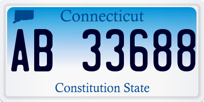 CT license plate AB33688