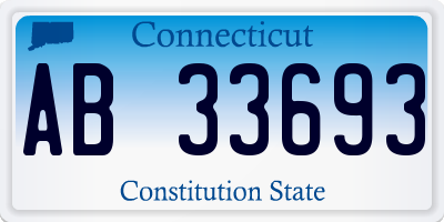 CT license plate AB33693