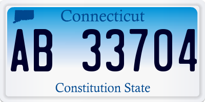 CT license plate AB33704