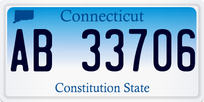 CT license plate AB33706