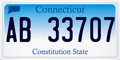 CT license plate AB33707