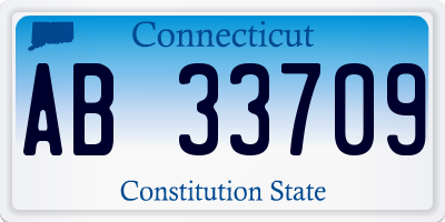 CT license plate AB33709