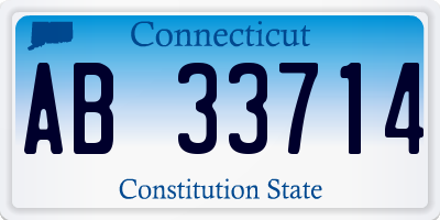 CT license plate AB33714