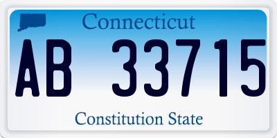 CT license plate AB33715