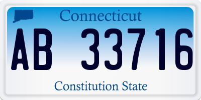 CT license plate AB33716
