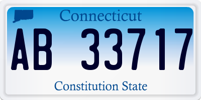 CT license plate AB33717