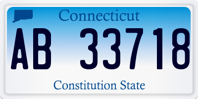 CT license plate AB33718