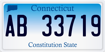 CT license plate AB33719