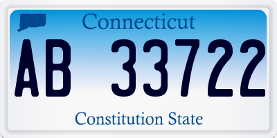 CT license plate AB33722