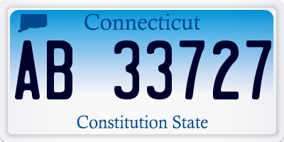 CT license plate AB33727