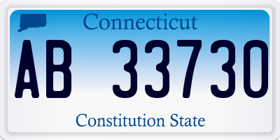 CT license plate AB33730