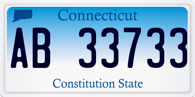 CT license plate AB33733